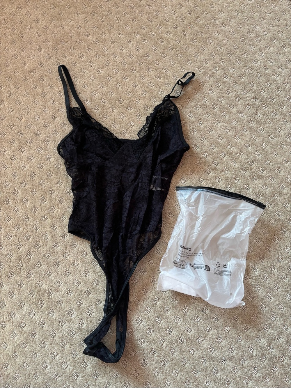 Black Lace Bodysuit with Adjustable Straps
